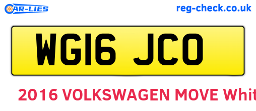 WG16JCO are the vehicle registration plates.
