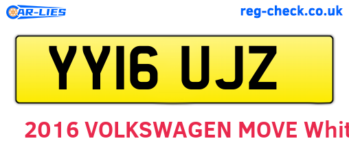 YY16UJZ are the vehicle registration plates.