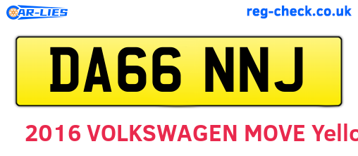 DA66NNJ are the vehicle registration plates.