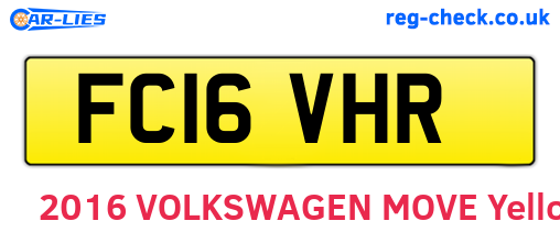 FC16VHR are the vehicle registration plates.