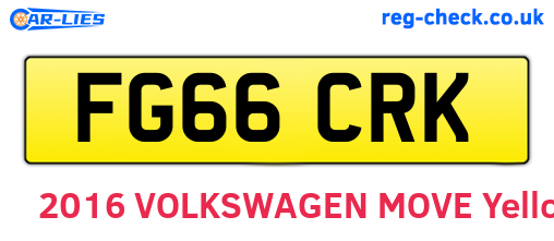 FG66CRK are the vehicle registration plates.