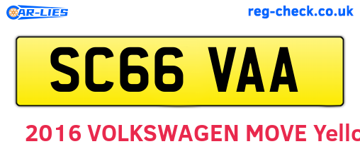 SC66VAA are the vehicle registration plates.