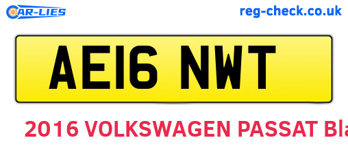 AE16NWT are the vehicle registration plates.