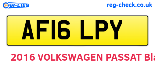 AF16LPY are the vehicle registration plates.