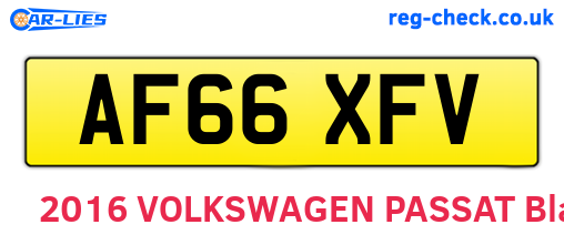 AF66XFV are the vehicle registration plates.