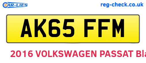 AK65FFM are the vehicle registration plates.