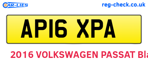 AP16XPA are the vehicle registration plates.