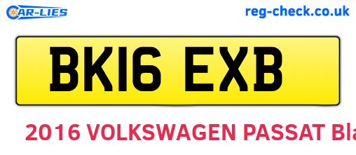 BK16EXB are the vehicle registration plates.