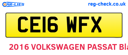 CE16WFX are the vehicle registration plates.