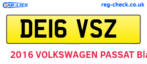 DE16VSZ are the vehicle registration plates.
