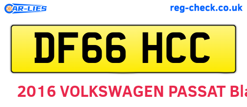 DF66HCC are the vehicle registration plates.