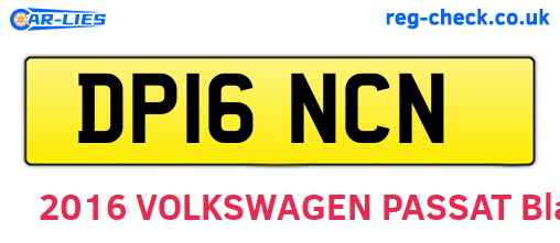 DP16NCN are the vehicle registration plates.
