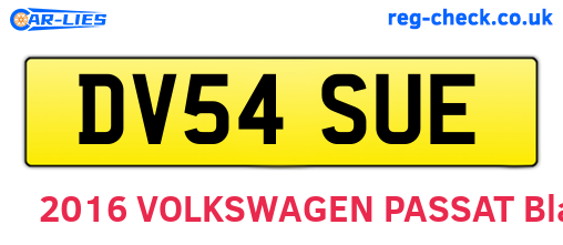 DV54SUE are the vehicle registration plates.
