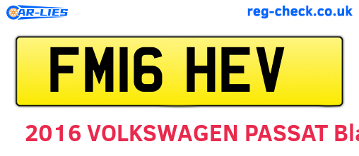 FM16HEV are the vehicle registration plates.