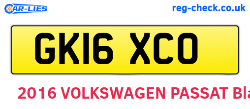 GK16XCO are the vehicle registration plates.