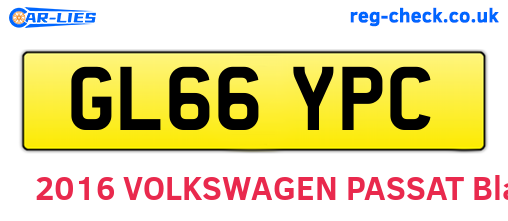 GL66YPC are the vehicle registration plates.