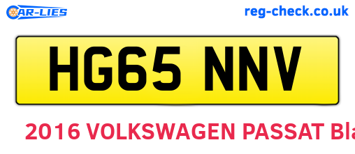 HG65NNV are the vehicle registration plates.