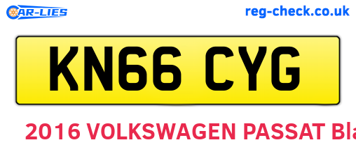 KN66CYG are the vehicle registration plates.