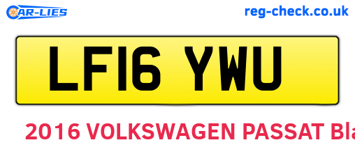 LF16YWU are the vehicle registration plates.