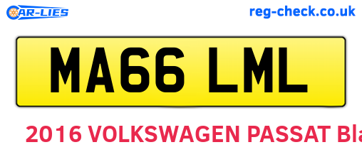 MA66LML are the vehicle registration plates.