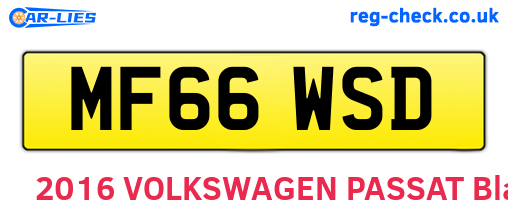 MF66WSD are the vehicle registration plates.