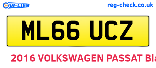 ML66UCZ are the vehicle registration plates.