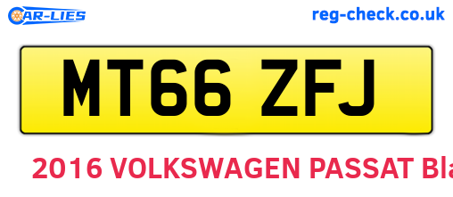 MT66ZFJ are the vehicle registration plates.