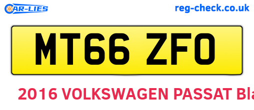 MT66ZFO are the vehicle registration plates.