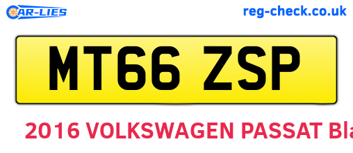 MT66ZSP are the vehicle registration plates.