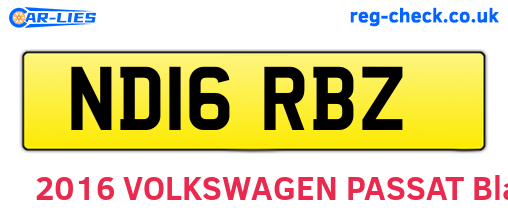 ND16RBZ are the vehicle registration plates.
