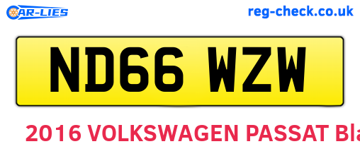 ND66WZW are the vehicle registration plates.