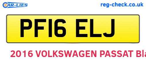 PF16ELJ are the vehicle registration plates.