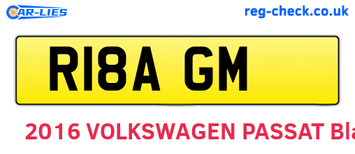 R18AGM are the vehicle registration plates.