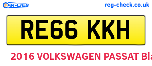 RE66KKH are the vehicle registration plates.