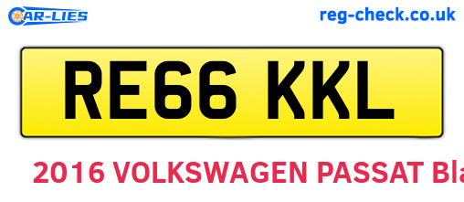 RE66KKL are the vehicle registration plates.