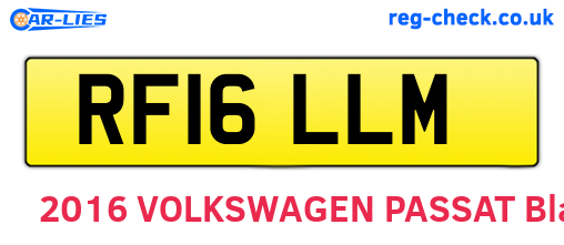 RF16LLM are the vehicle registration plates.