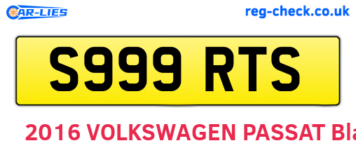 S999RTS are the vehicle registration plates.