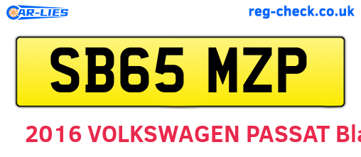 SB65MZP are the vehicle registration plates.