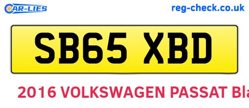 SB65XBD are the vehicle registration plates.