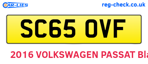 SC65OVF are the vehicle registration plates.