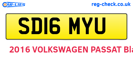 SD16MYU are the vehicle registration plates.