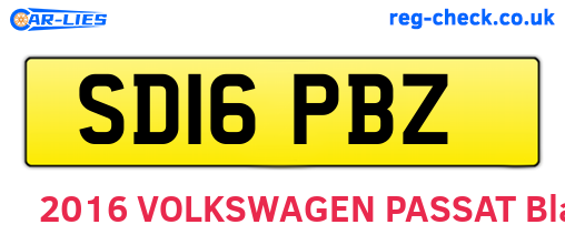 SD16PBZ are the vehicle registration plates.