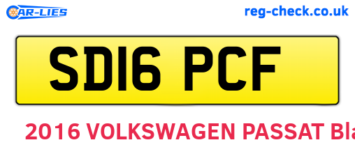 SD16PCF are the vehicle registration plates.