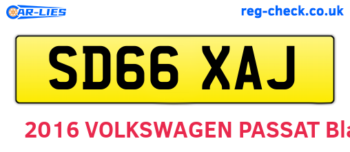 SD66XAJ are the vehicle registration plates.