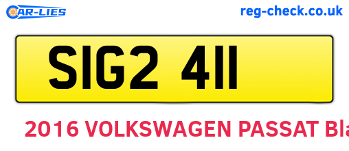 SIG2411 are the vehicle registration plates.