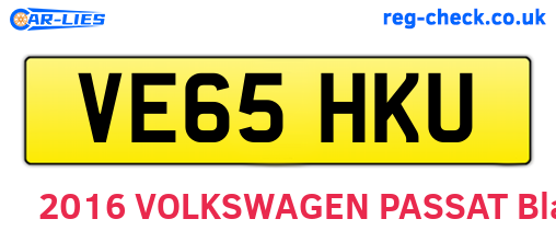 VE65HKU are the vehicle registration plates.