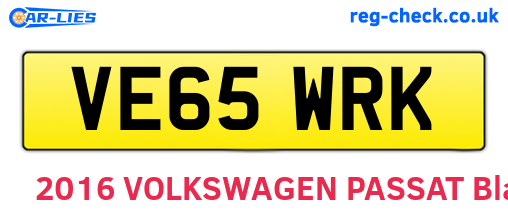 VE65WRK are the vehicle registration plates.