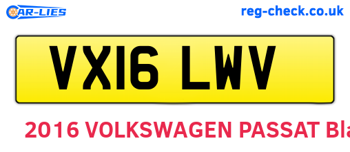 VX16LWV are the vehicle registration plates.