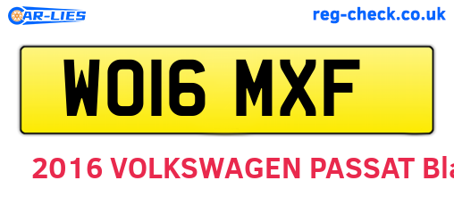 WO16MXF are the vehicle registration plates.