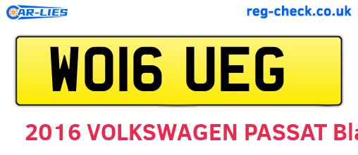WO16UEG are the vehicle registration plates.